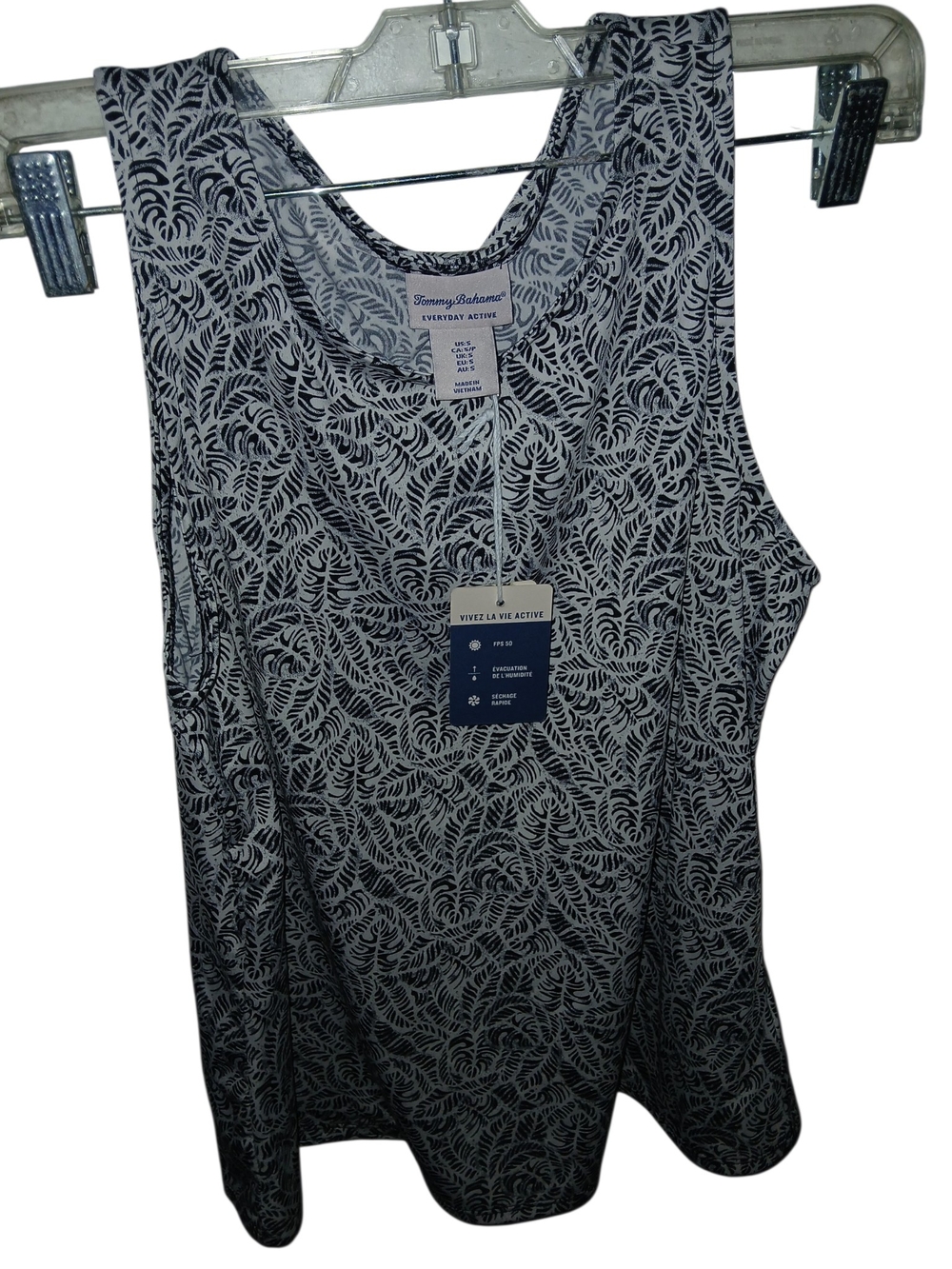 Tommy Bahama Leaf-Print Active Tank Top Small